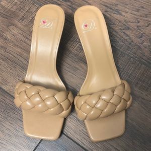 Braided Kitten Heel Sandal